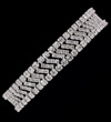 Heavy diagonal crystal bracelet