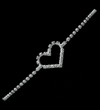 Single line crystal heart anklet