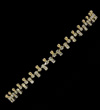Alternate line crystal anklet