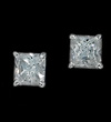 Square cubic zirconia stud earrings