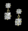 Double Cubic Zirconia Drop Earrings