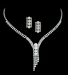 Crystal and pearl Y pendant set