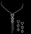 Heart shaped necklace set with drop earrings