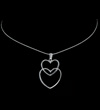 Double heart shaped pendant set