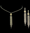 Heavy Y pendant with long drop earrings